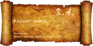 Kaiser Anett névjegykártya