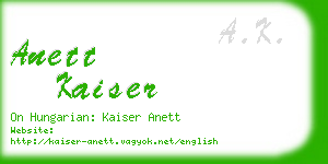 anett kaiser business card